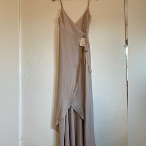 Show Me Your Mumu Wrap Dress Beige